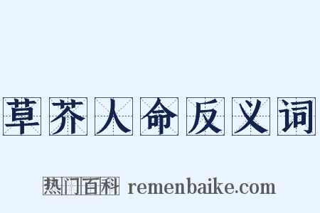草芥人命反义词是什么意思的图片